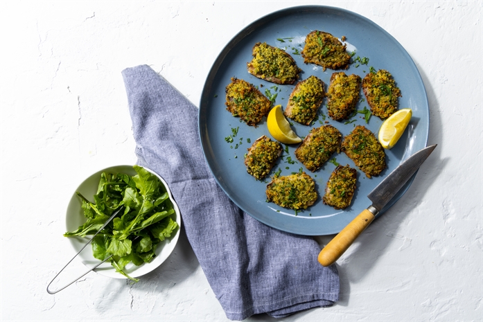 Baked Butterflied Australian Sardines with Parmesan Sage Crust