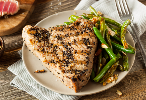 Barbecued Tuna Steaks with Walnut Sauce
