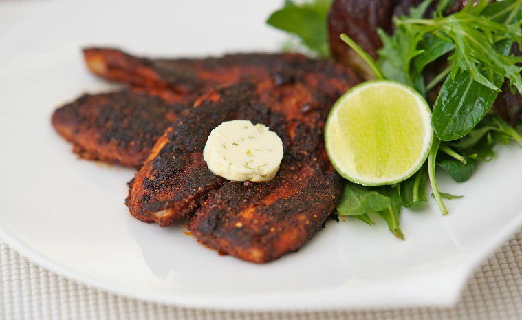 Blackened Mirror Dory with Lime Butter