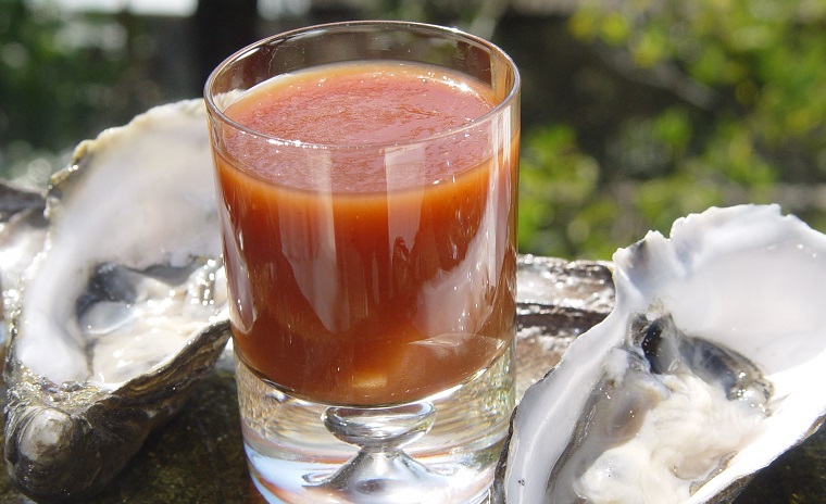 Bloody Mary Oyster Shooters