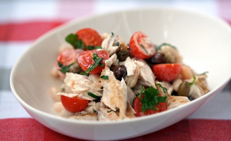 Bonito, White Bean & Tomato Salad with Caper Mayonnaise