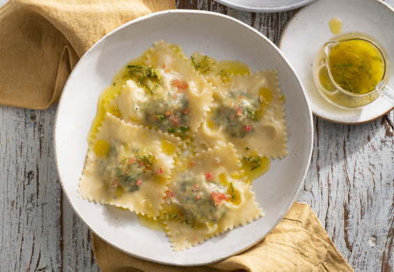 Easy Prawn Ravioli with Citrus Dressing