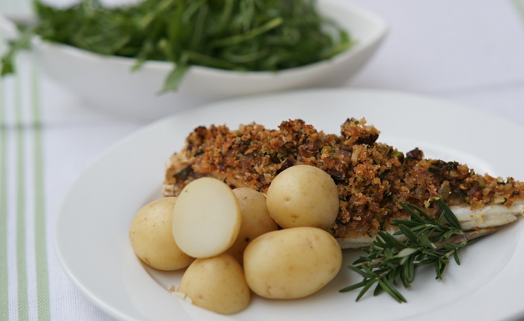 Leatherjackets with Pistachio & Olive Crust