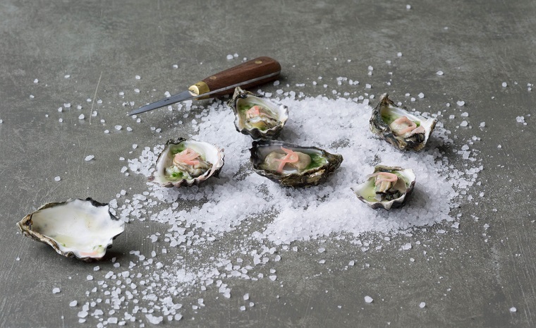 Oysters with Wasabi Dressing