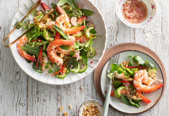 Prawn Salad with Chilli, Cucumber & Watercress