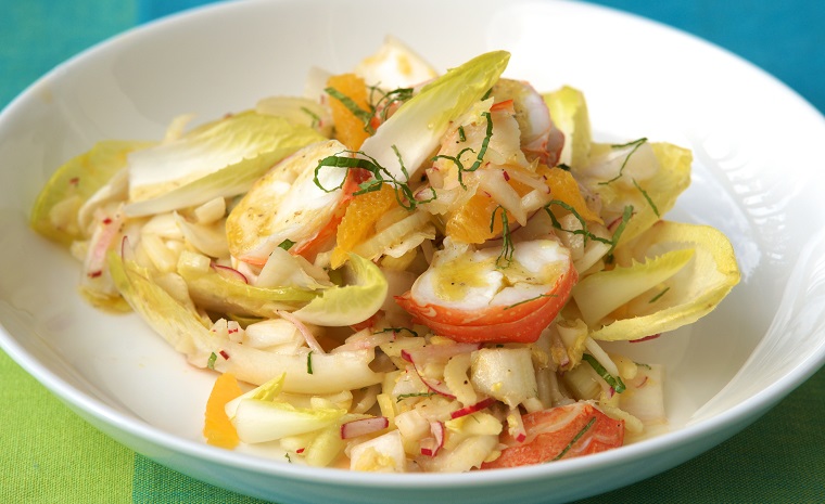 Rock Lobster Salad with Radish, Orange & Mint