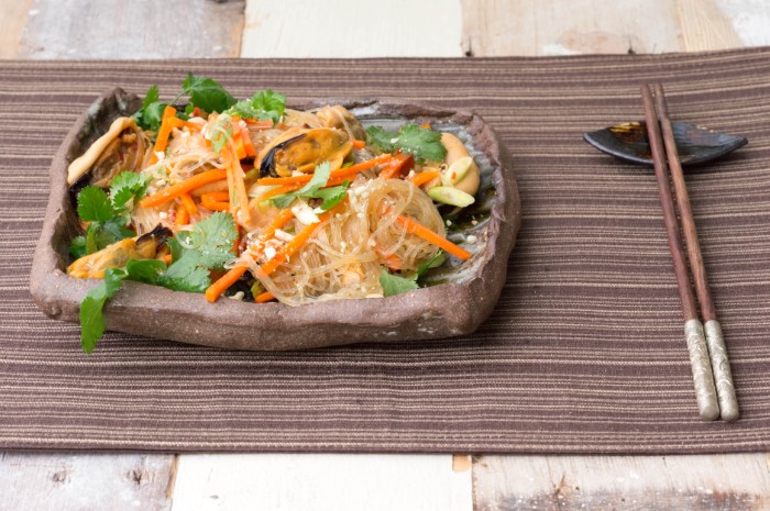 Salad of Blue Mussels with Glass Noodles & Asian Dressing