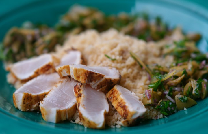 Seared Chermoula Yellowtail Kingfish with Moroccan Salad