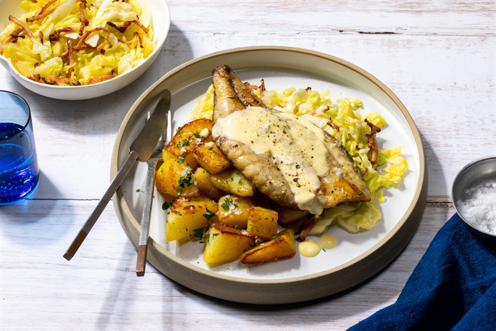 Snapper Fillets with Cabbage & Pan-fried Potatoes