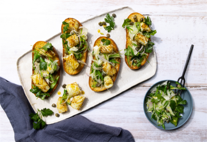 Squid & Fennel Bruschetta