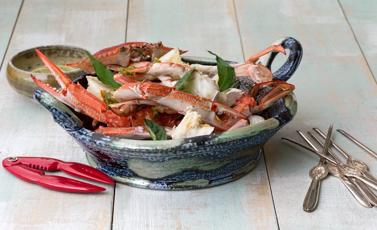 Steamed Blue Swimmer Crabs with Asian Citrus Dressing