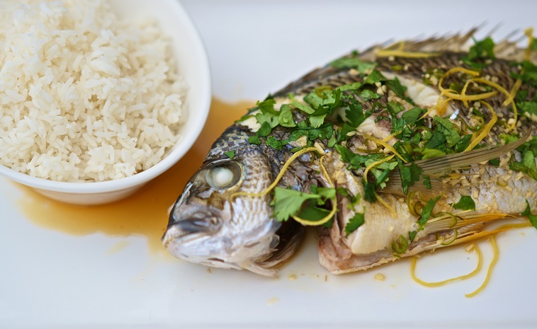 Steamed Whole Bream with Green Chilli & Coriander