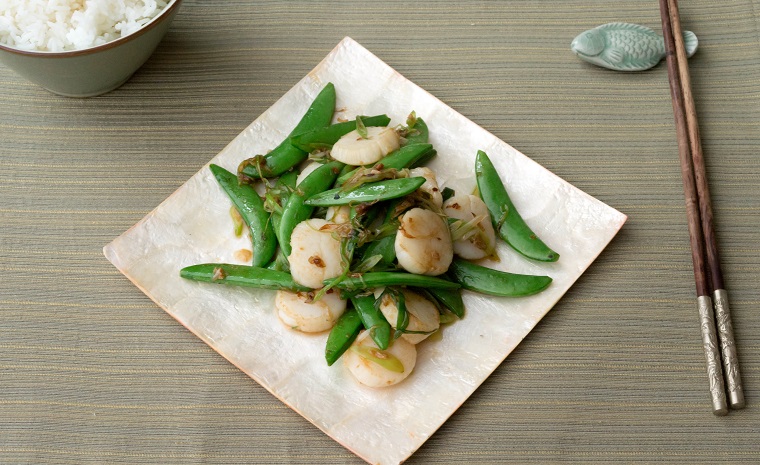 Stir-fried Scallops with Sugar Snap Peas