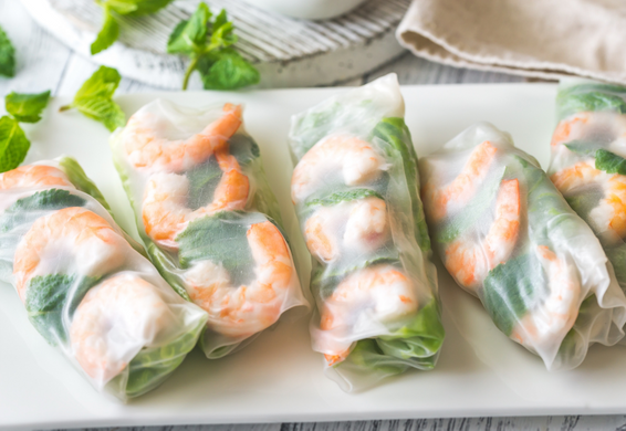 Vietnamese Fresh Rice Paper Rolls (with Prawns)