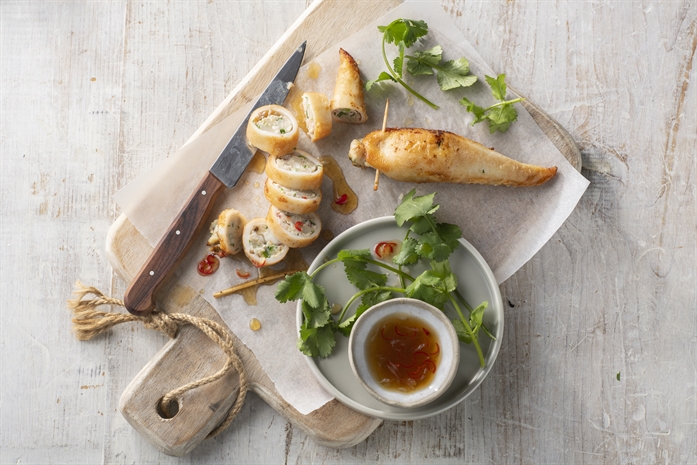 Vietnamese-style Stuffed Squid with Asian Slaw